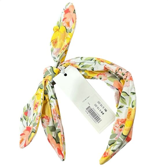 NWT Janie and Jack Floral and Striped Bow Girls Headband Set - Picture 2 of 3